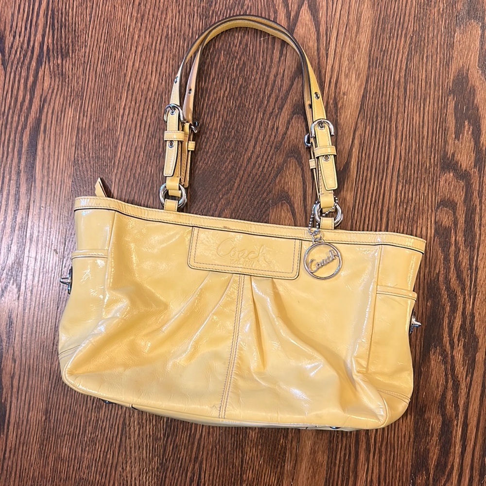 Coach Yellow Leather Tote Bag
